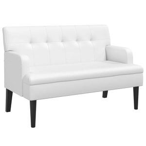 vidaXL Klupa s naslonom bijela 112 x 65,5 x 75 cm od umjetne kože