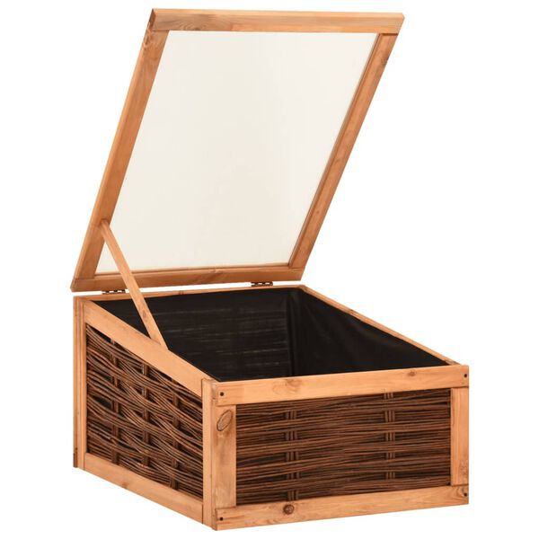 vidaXL Staklenik 60 x 80 x 45 cm od masivne borovine i vrbe