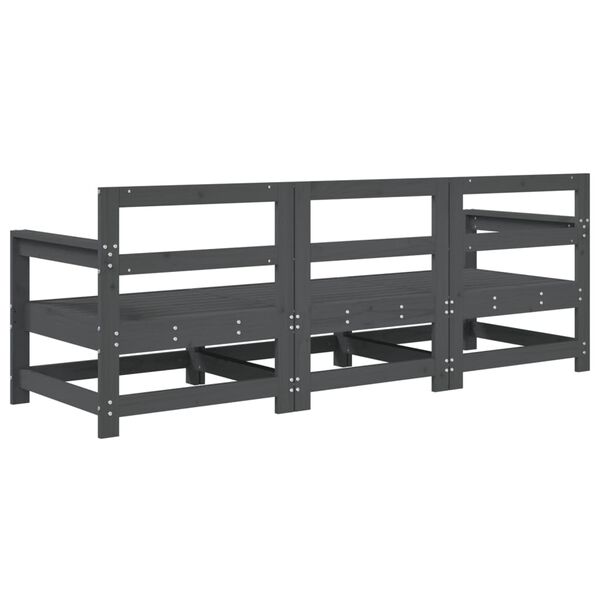 vidaXL 3-dijelna vrtna garnitura od masivne borovine siva