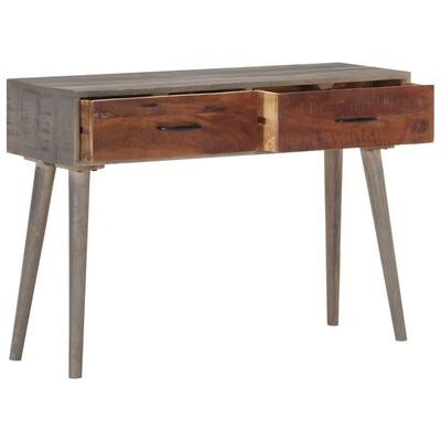 vidaXL Konzolni stol sivi 110x35x75 cm od masivnog grubog drva manga