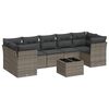vidaXL 8-dijelni set vrtnih sofa od poliratana s jastucima sivi