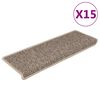 vidaXL Samoljepljivi otirači za stepenice 15 kom 65x21x4 cm tamnobež