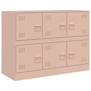 vidaXL Komoda ružičasta 99 x 39 x 73 cm čelična