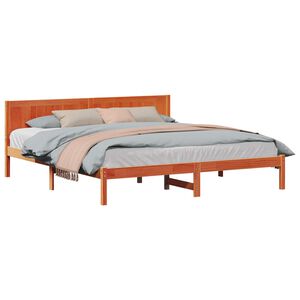 vidaXL Krevetna konstrukcija Smeđa 200 x 200 cm Čvrsto borovo drvo