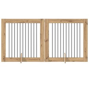 vidaXL Vrata za pse s postoljem 2 pcs Hrast artisan 100 x 100 cm
