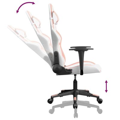 vidaXL Igraća stolica bijelo-ružičasta od umjetne kože