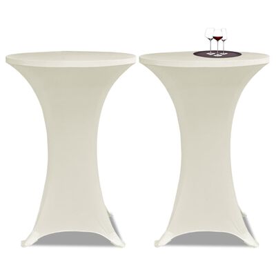 vidaXL Navlaka za stol za stajanje Ø 60 cm krem rastezljiva 4 kom