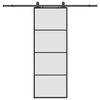 vidaXL Klizna vrata s priborom crna 76 x 205 cm od ESG stakla