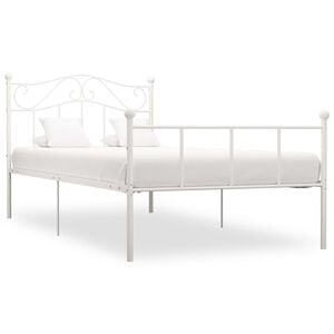 vidaXL Okvir za krevet bijeli metalni 90 x 200 cm