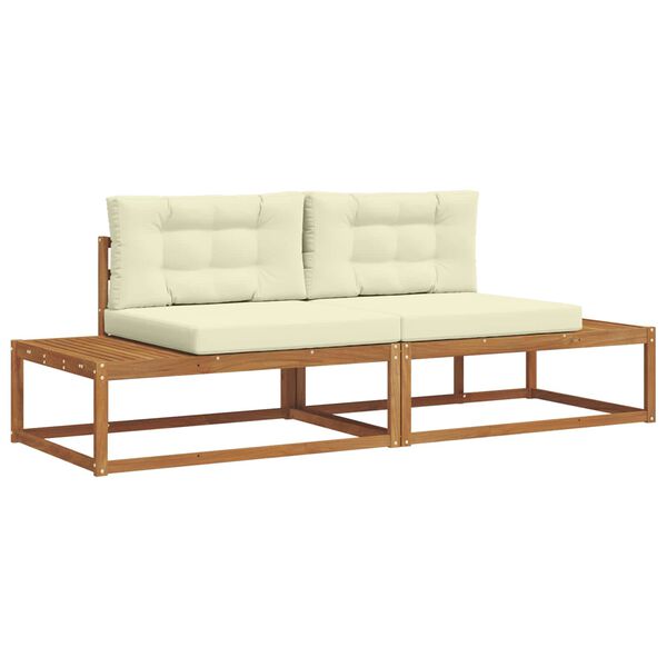 vidaXL Set vanjskih sofa s jastukom 2 Komad Prirodna i krem