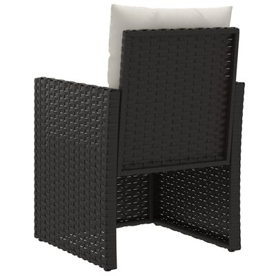 vidaXL 3-dijelna vanjska garnitura od poliratana s jastucima crna