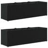 vidaXL Vrtne sadilice s 3 posude 2 kom crne 90 x 20 x 40 cm poliratan