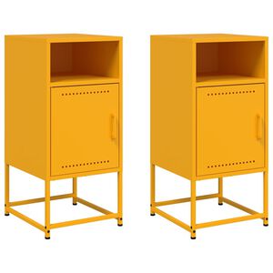 vidaXL Noćni ormarići 2 kom boje senfa 36x39x78 cm čelični