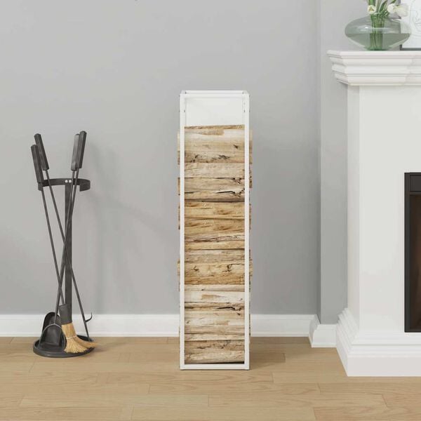 vidaXL Stalak za drva bijeli 25x25x100 cm hladno valjani čelik