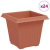 vidaXL Kvadratna saksija za cvijeće 24 kom. Crvena cigla Plastika
