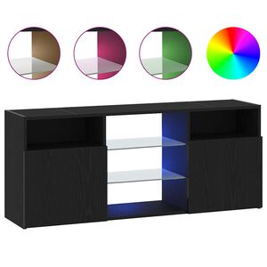 vidaXL TV ormarić s LED svjetlima crni hrast 120x30x50 cm inženjerski drvo