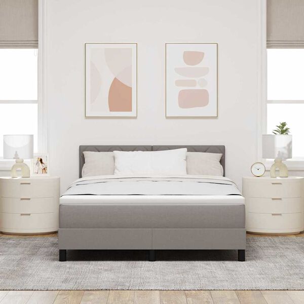 vidaXL Krevet s opruga kutije Sivo-smeđa 140 x 200 cm tkanina