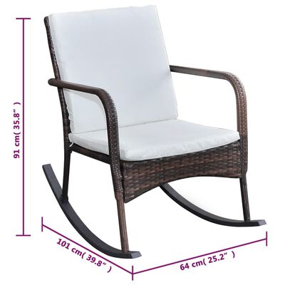vidaXL Vrtna stolica za ljuljanje od poliratana smeđa