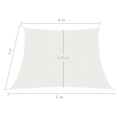 vidaXL Jedro za zaštitu od sunca 160 g/m² bijelo 4/5 x 4 m HDPE