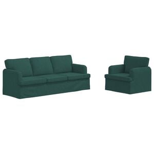 vidaXL Sofa 2 pcs Tamnozelena 144 x 80 x 85 cm tkanina