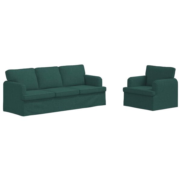 vidaXL Sofa 2 pcs Tamnozelena 144 x 80 x 85 cm tkanina