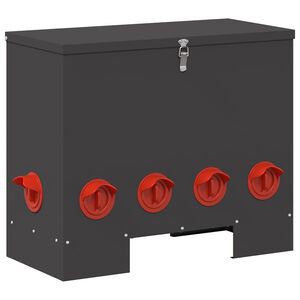 vidaXL Hranilica za piliće Crna 60,5 x 29 x 51 cm Hladno valjani čelik