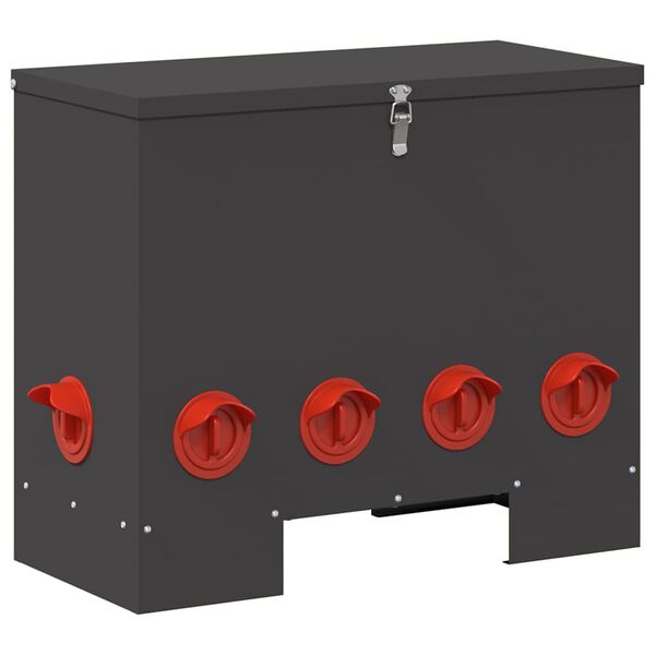 vidaXL Hranilica za piliće Crna 60,5 x 29 x 51 cm Hladno valjani čelik