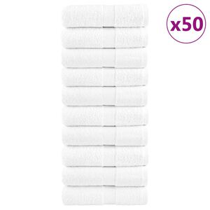 vidaXL Premium krpe za pranje SOLUND 50 kom Bijele 15x21 cm 600 g/m&sup2;