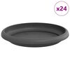 vidaXL Kružni Pladanj za Cvijeće 24 kom. Crna &Oslash; 14 x 2 cm Plastika