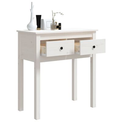 vidaXL Konzolni stol bijeli 70 x 35 x 75 cm od masivne borovine