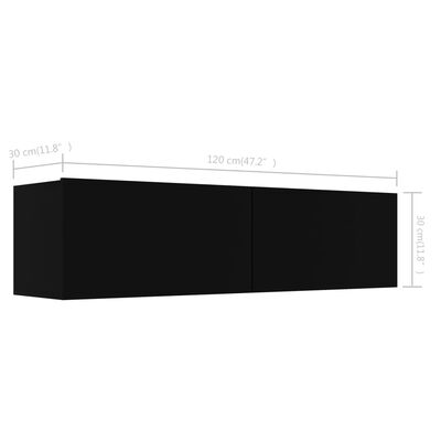 vidaXL TV ormarić crni 120 x 30 x 30 cm od konstruiranog drva