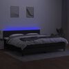 vidaXL Krevet box spring s madracem LED crni 200x200 cm od tkanine