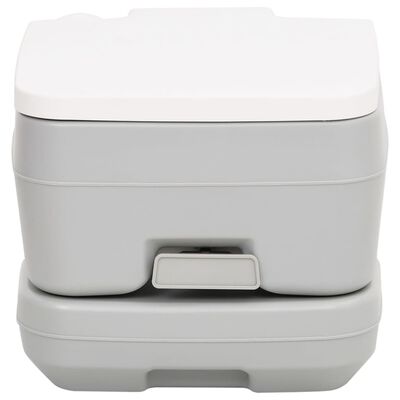 vidaXL Prijenosni toalet za kampiranje sivo-bijeli 10 + 10 L HDPE