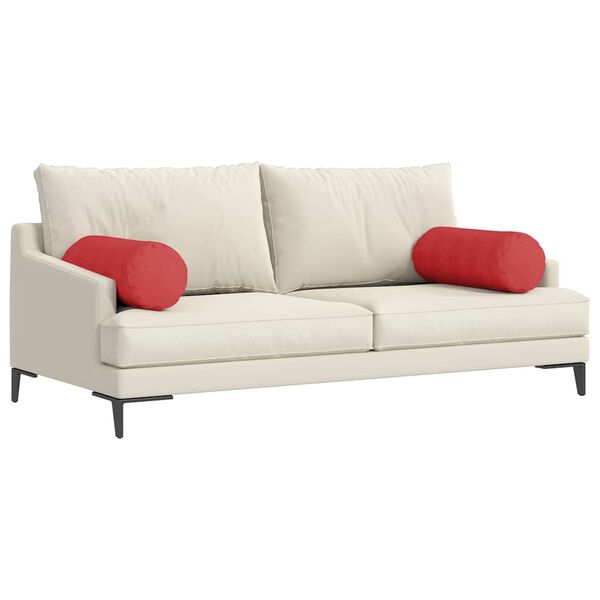 vidaXL Valjkasti jastučići 2 pcs Crvena Ø 25 x 70 cm tkanina