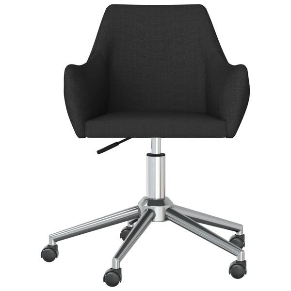 vidaXL Okretne blagovaonske stolice od tkanine 2 kom crne