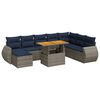vidaXL 9-dijelni set vrtnih sofa od poliratana s jastucima sivi