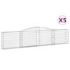 vidaXL Lučne gabionske ko&scaron;are 5 kom 400x30x80/100 cm pocinčano željezo