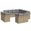 vidaXL 11-dijelni set vrtnih sofa od poliratana s jastucima bež