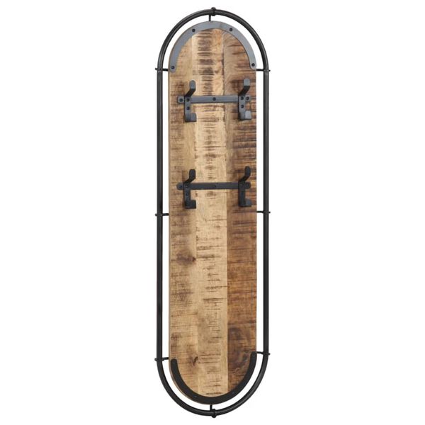 vidaXL Zidni stalci za kapute s 4 kuke 2 kom masivno grubo drvo manga