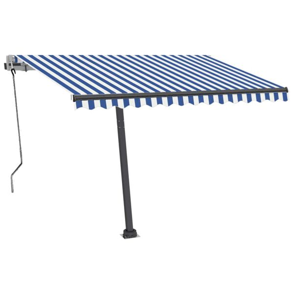 vidaXL Samostojeća automatska tenda 350x250 cm plavo-bijela