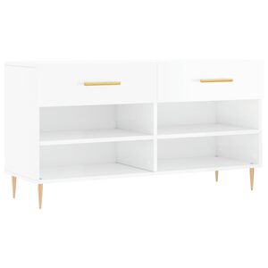 vidaXL Klupa za cipele sjajna bijela 102x35x55 cm konstruirano drvo