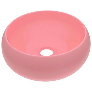 vidaXL Luksuzni okrugli umivaonik mat ružičasti 40 x 15 cm keramički