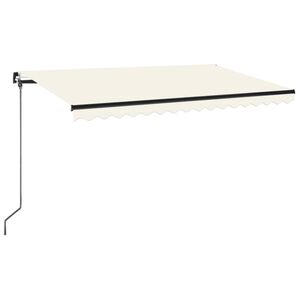 vidaXL Tenda na ručno uvlačenje s LED svjetlima 450 x 350 cm krem