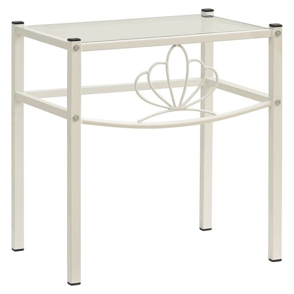 vidaXL Noćni ormarić bijeli i prozirni 42,5x33x44,5 cm metal i staklo