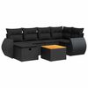 vidaXL 7-dijelni set vrtnih sofa od poliratana s jastucima crni