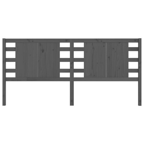 vidaXL Uzglavlje sivo 146 x 4 x 100 cm od masivne borovine