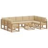vidaXL Set vanjskih sofa 10 kom. Bijela i bež Poliester