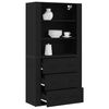 vidaXL Highboard Crni hrast 80 x 33 x 150 cm Konstruirano drvo
