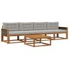 vidaXL Set vanjskih sofa 5 pcs Prirodna i Svjetlosiva