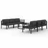 vidaXL 7-dijelna vrtna garnitura s jastucima aluminijska antracit
